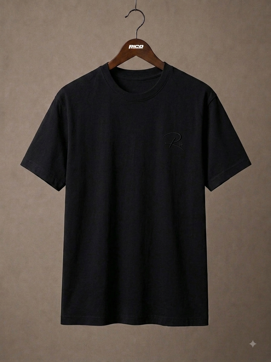 Camiseta Bordada Preta